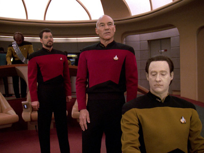 data riker and picard on the bridge